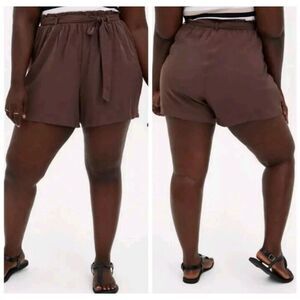 Torrid Brown Mid Rise Paperbag Waist Shorts 2X
